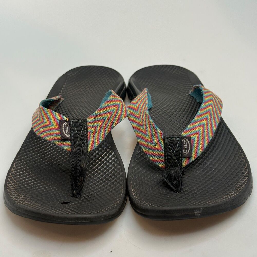 Chaco Flip Flop Sandals Womens 10 Rainbow Vibram Sole Outdoor GUC - Picture 13 of 15